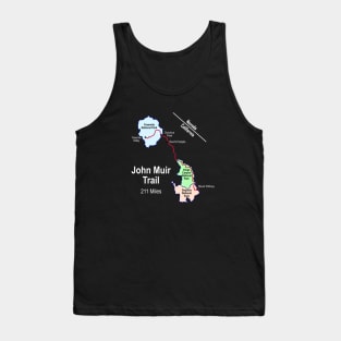 John Muir Trail Route Map Tank Top